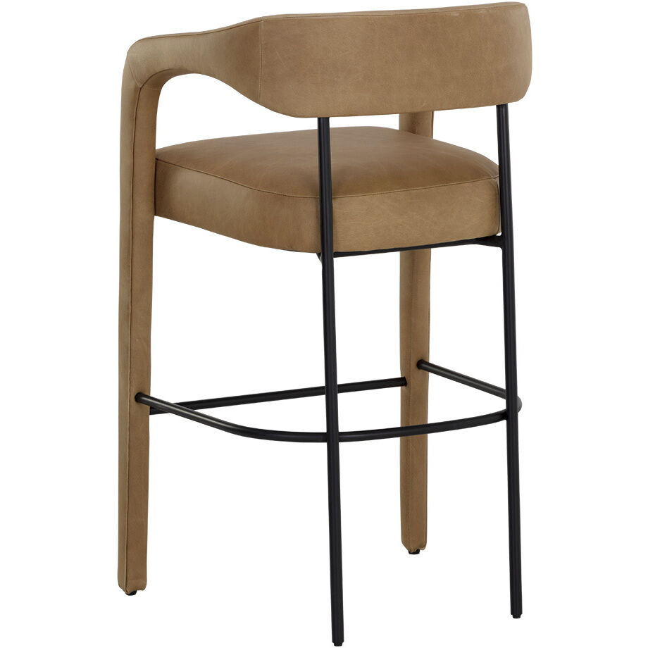 Mavia 39 inch Ludlow Sesame Leather Barstool